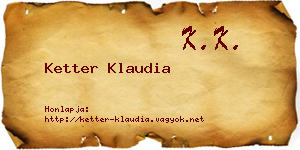 Ketter Klaudia névjegykártya