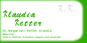 klaudia ketter business card